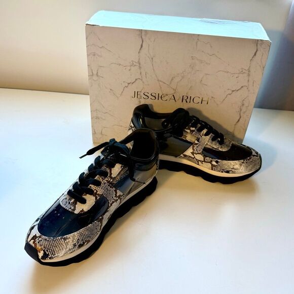 Jessica Rich Transparent Sneakers with snakeskin print . New with box! Size 39 ( - Picture 8 of 14